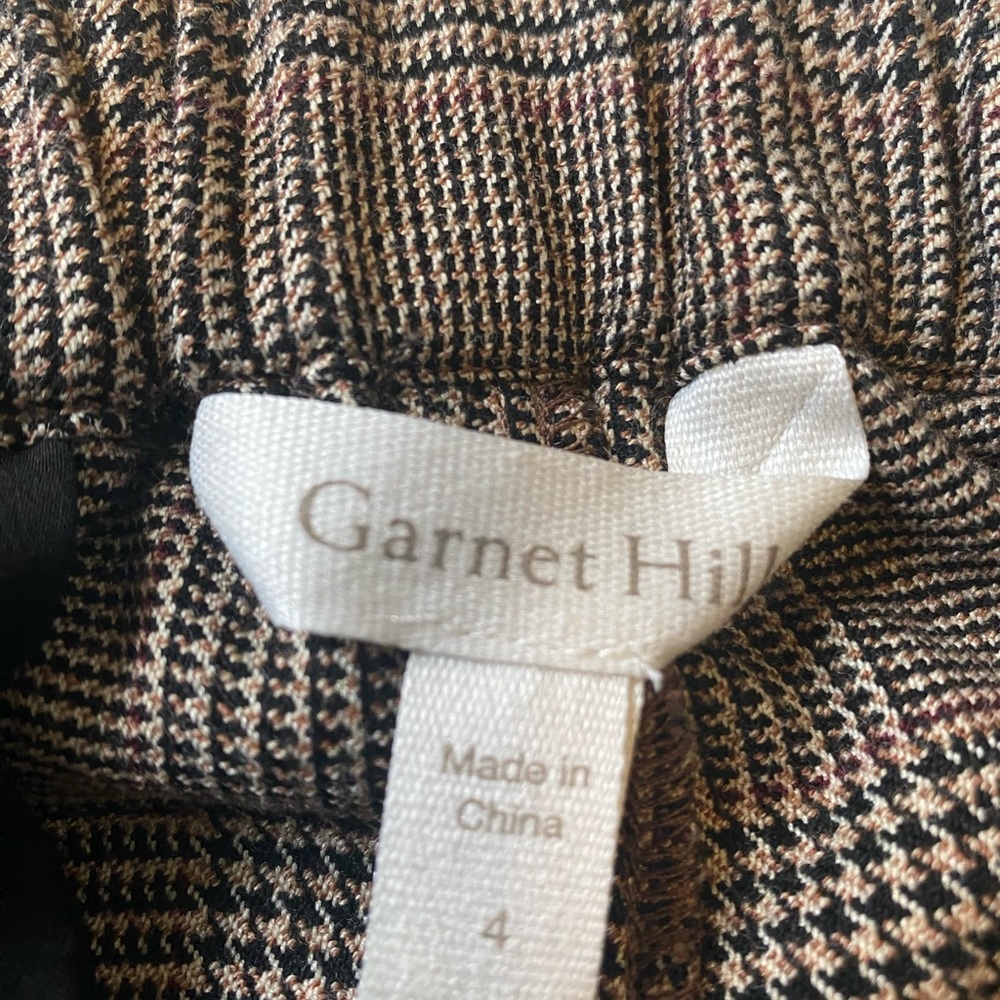 GARNET HILL - Slim Leg Plaid Trousers (size 4) New - Never Worn (no tags… - Picture 4 of 5